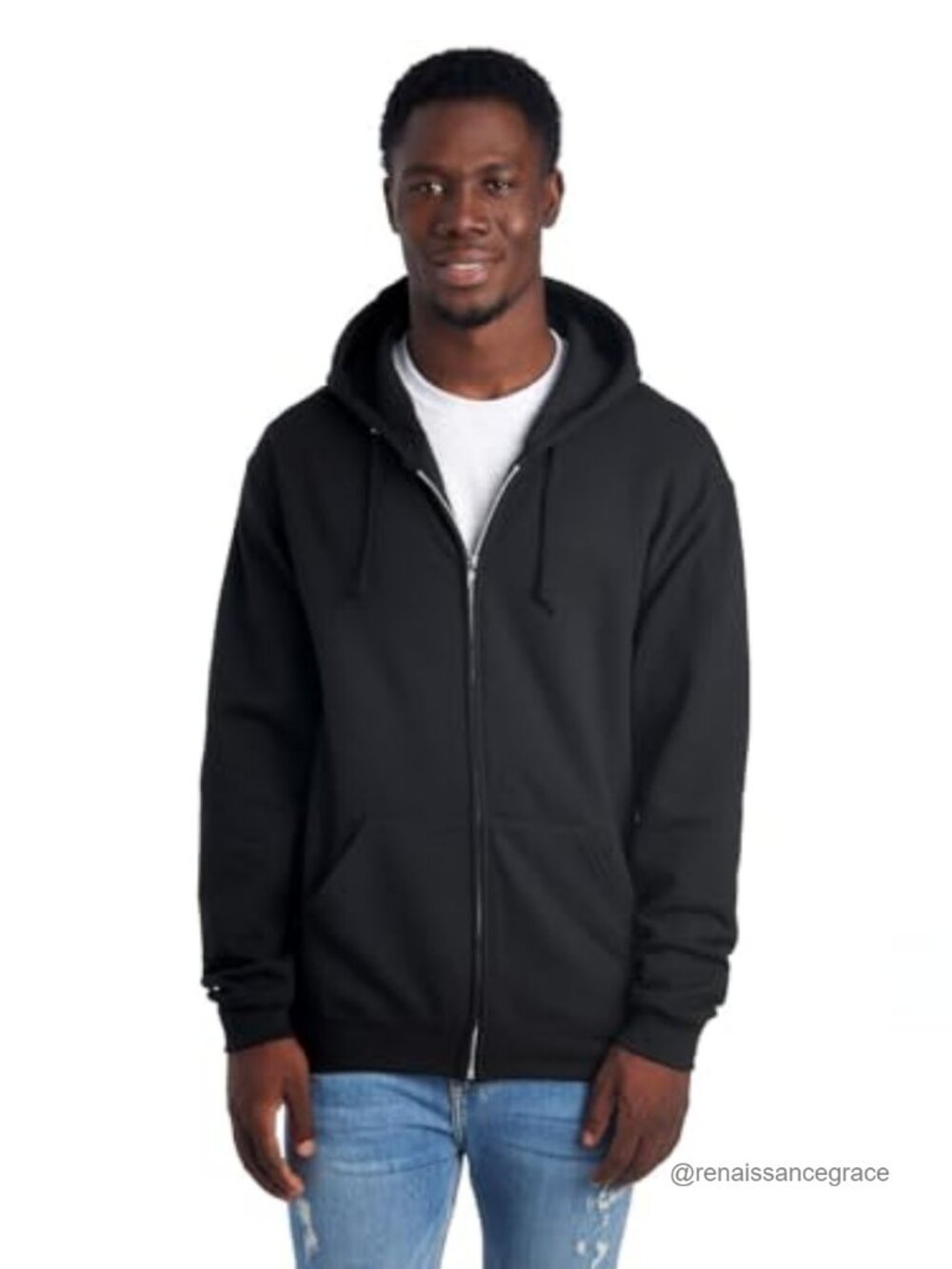NuBlend Fleece Full Zip Hoodie Cotton Blend Mid Weight Pill Resistant